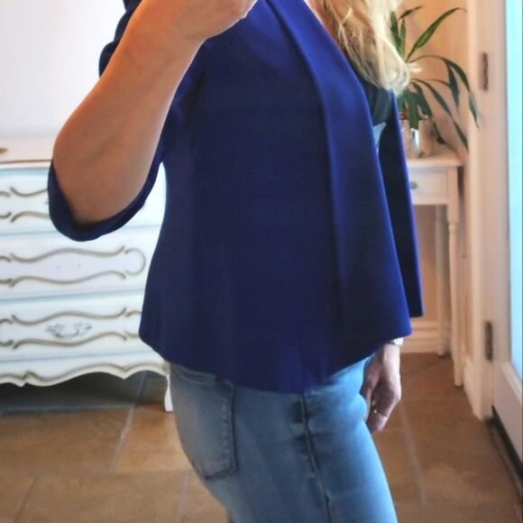 Jones Studio Career Blazer Jacket Sz 6 Petite Blue Office Career Boss Boardroom - Picture 4 of 12